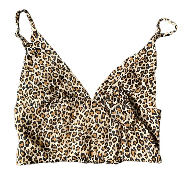 ZARA LEOPARD CROPPED TOP - Picture 1 of 3